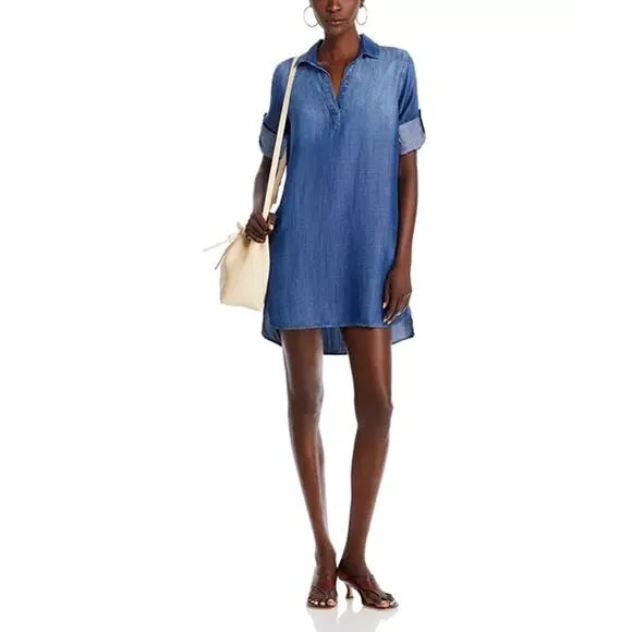 Anthropologie Cloth &amp; Stone Minimalist Coastal Elena Chambray Denim Dress S/M