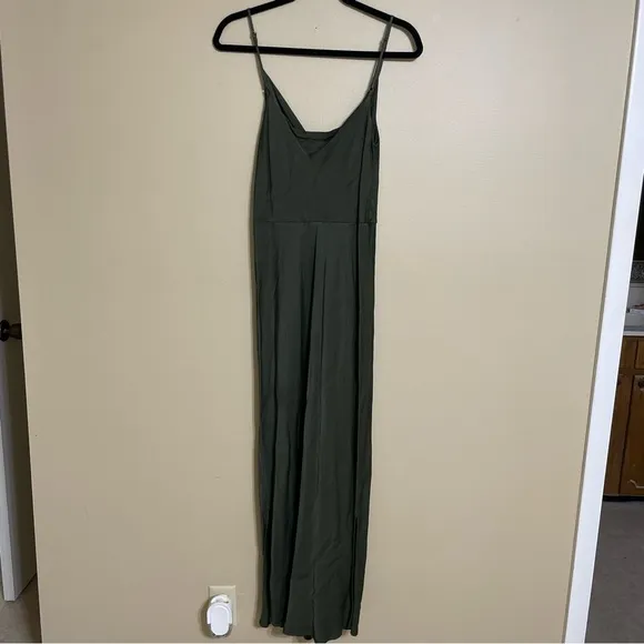 Anthropologie Elyse Bias Slip Dress green size Medium