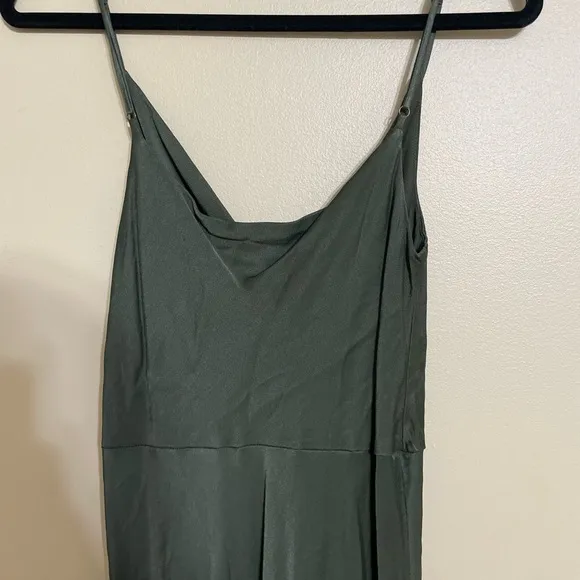 Anthropologie Elyse Bias Slip Dress green size Medium