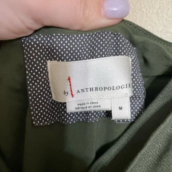 Anthropologie Elyse Bias Slip Dress green size Medium