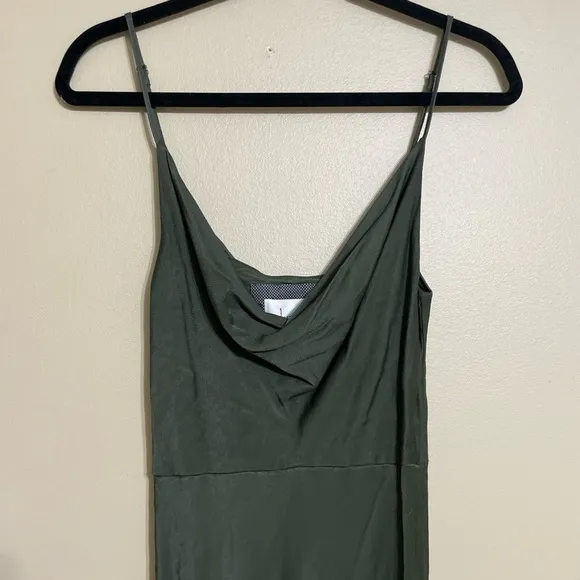 Anthropologie Elyse Bias Slip Dress green size Medium