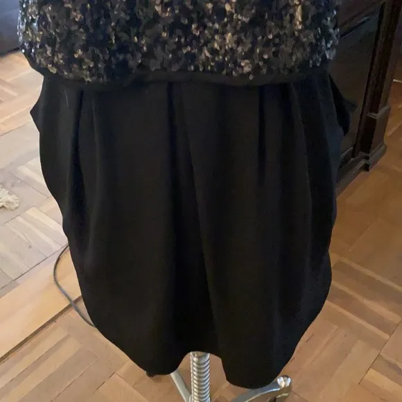 Anthropologie McGinn luxury line gorgeous black dress w/ sequins &amp; pockets