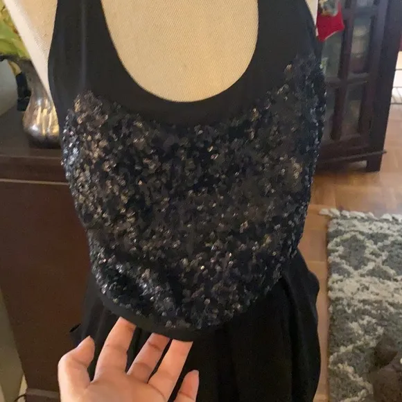 Anthropologie McGinn luxury line gorgeous black dress w/ sequins &amp; pockets