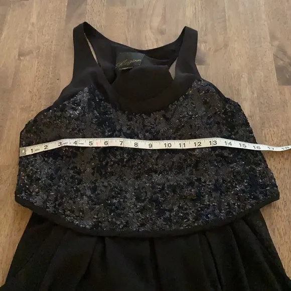Anthropologie McGinn luxury line gorgeous black dress w/ sequins &amp; pockets