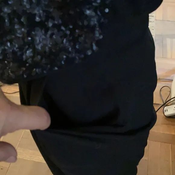Anthropologie McGinn luxury line gorgeous black dress w/ sequins &amp; pockets