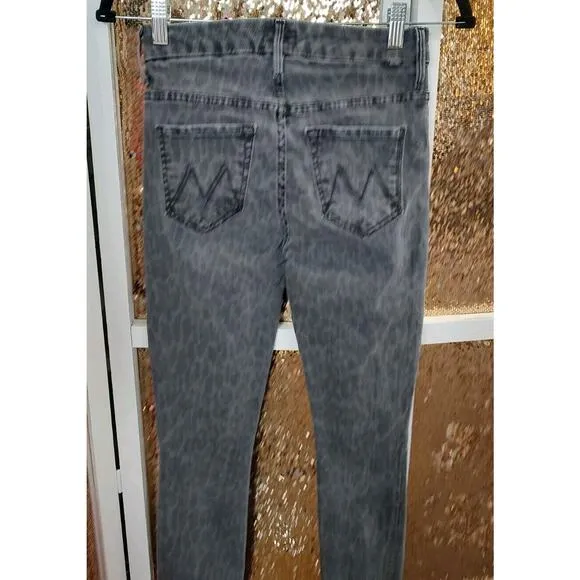 Anthropologie Mother Looker Jeans by Mother, leopard print, Made in USA Size 25