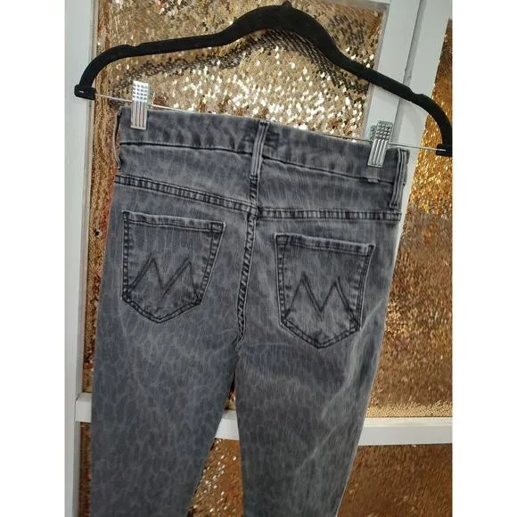 Anthropologie Mother Looker Jeans by Mother, leopard print, Made in USA Size 25