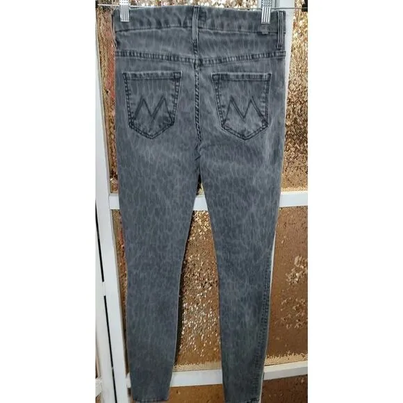 Anthropologie Mother Looker Jeans by Mother, leopard print, Made in USA Size 25