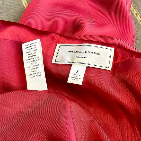Anthropologie Moulinette Soeurs Silk Dress in Rusty Red Cocktail Minimalist (8)