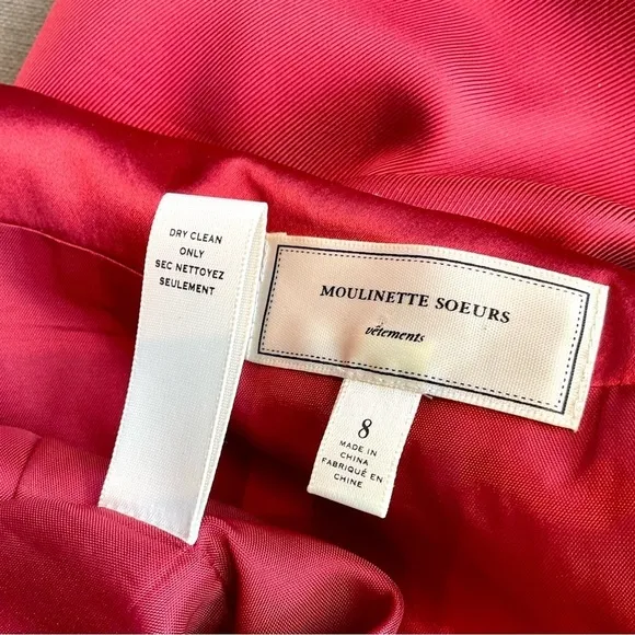 Anthropologie Moulinette Soeurs Silk Dress in Rusty Red Cocktail Minimalist (8)