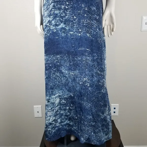 Anthropologie Partimi Cobalt Galaxy Splash Print Silk Maxi Luxury Dress Size 14