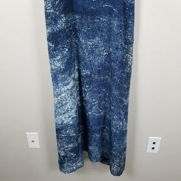 Anthropologie Partimi Cobalt Galaxy Splash Print Silk Maxi Luxury Dress Size 14