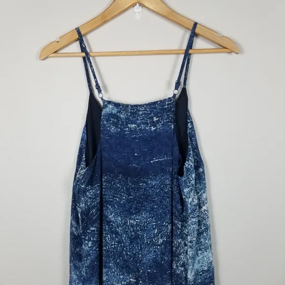 Anthropologie Partimi Cobalt Galaxy Splash Print Silk Maxi Luxury Dress Size 14