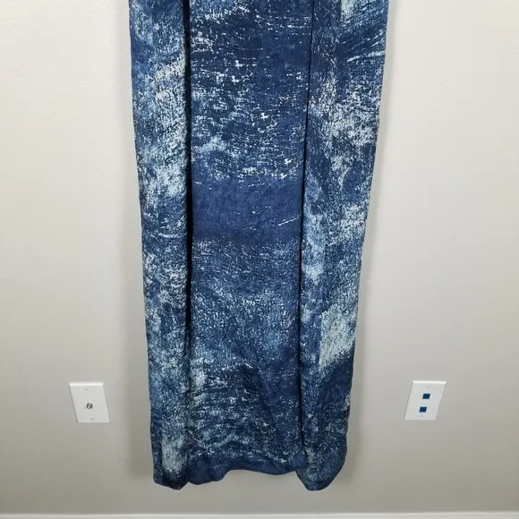 Anthropologie Partimi Cobalt Galaxy Splash Print Silk Maxi Luxury Dress Size 14
