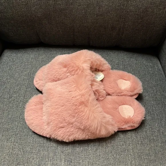 Anthropologie Plush Faux Fur Slippers