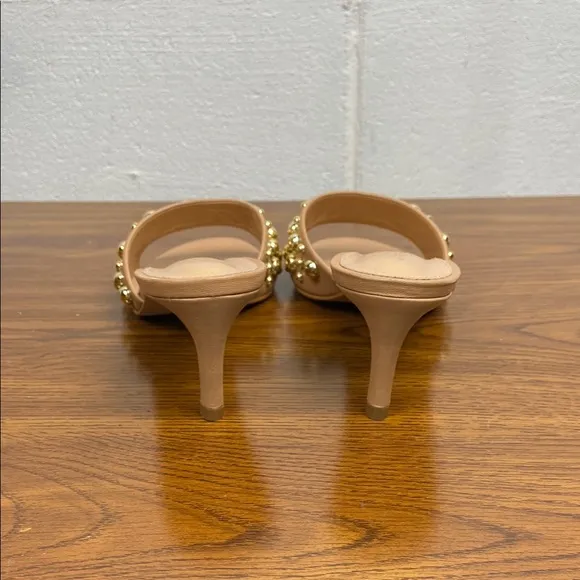 Anthropologie Women’s Bubble Stud Mule Heel in Travertine EU 37 Gold Studs