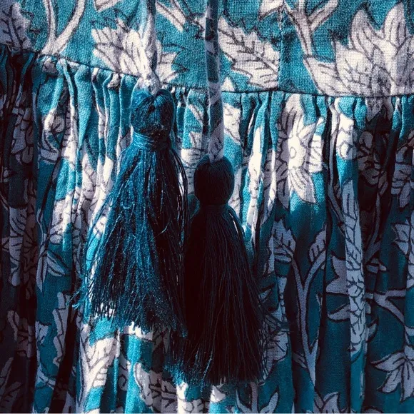 Anthropologie,Dolma Dress in Blue Floral,Luxury Cotton,Gorgeous,Size M