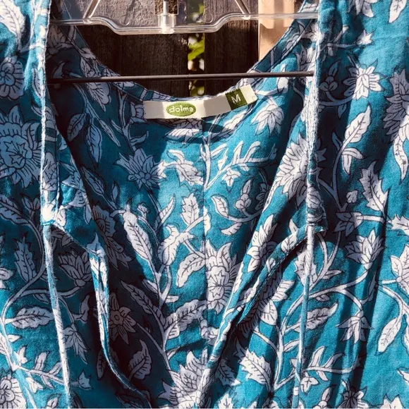 Anthropologie,Dolma Dress in Blue Floral,Luxury Cotton,Gorgeous,Size M