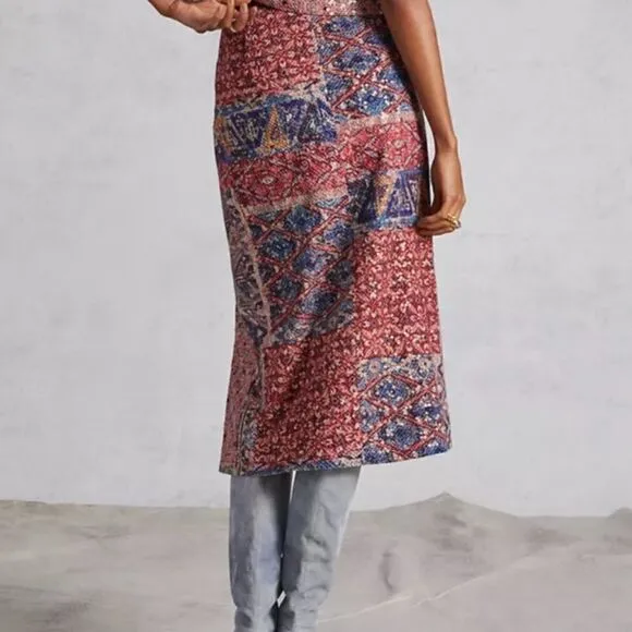 Anthropologie Nikita Mhaisalkar Sequined Abstract Skirt Size S