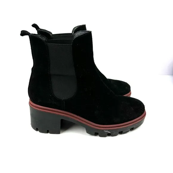 Antonio De Faria Chelsea Ankle Boots 9 Suede Platform Lug Sole Bootie Womens