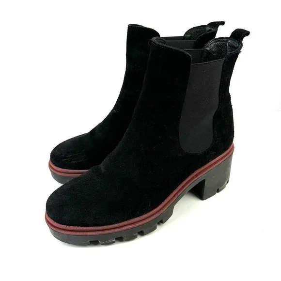 Antonio De Faria Chelsea Ankle Boots 9 Suede Platform Lug Sole Bootie Womens