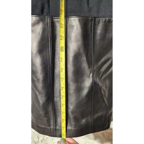 Antonio‎ Melani Dress Womens 2 Black Leather Ponte Minimalist Office