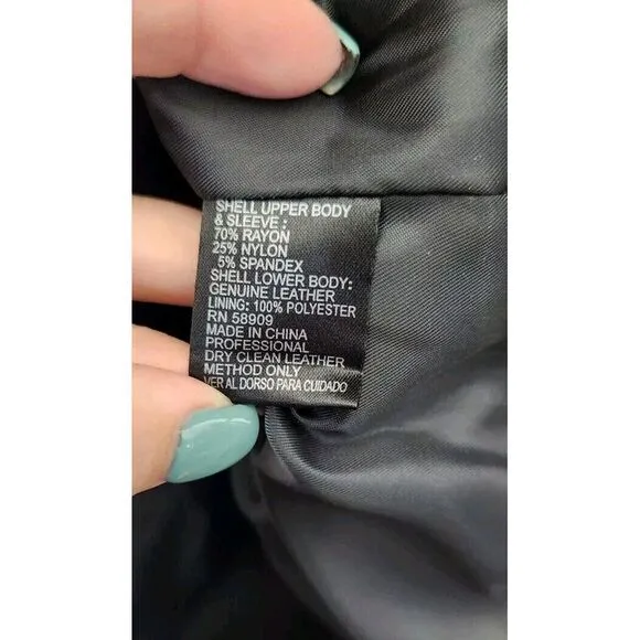 Antonio‎ Melani Dress Womens 2 Black Leather Ponte Minimalist Office