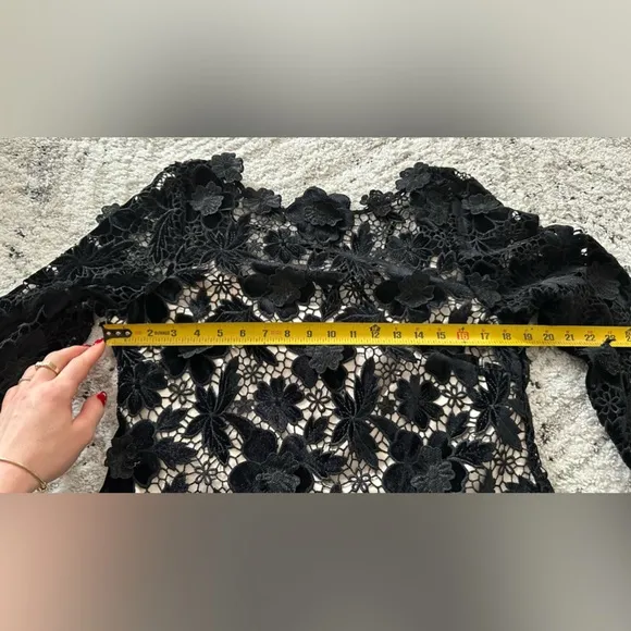 Antonio Melani x Born on Fifth Gemma Lace TaffetaMock Neck Long Sleeve Dress 12
