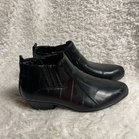 Antonio Cerrelli Elite Men’s SyntheticBlack ankle boots side zipper SZ12