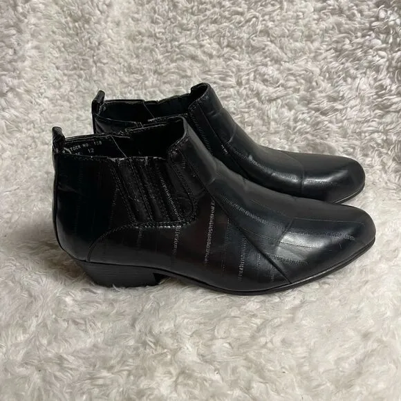 Antonio Cerrelli Elite Men’s SyntheticBlack ankle boots side zipper SZ12