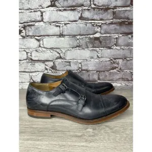 Antonio Maurizi Black Leather Double MonkStrap Cap Toe Dress Shoes Men Sz 41EU/8
