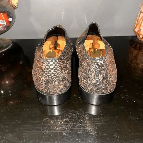 Aomi Italian Snakeskin Shoes Loafers Dress Shoes