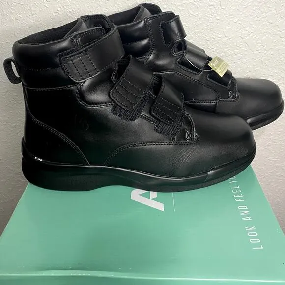 Apex Work Boots Mens 10 X-Wide Black Biomechanical Triple-Strap Orthopedic