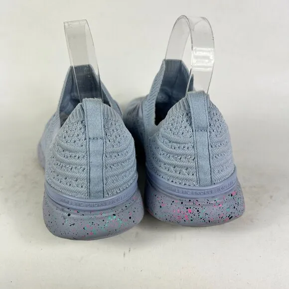 APL Techloom Wave Sneakers Women's 8 Blue Primeknit Lace Up Running Shoes 1220XC