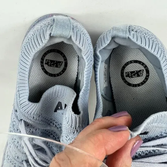 APL Techloom Wave Sneakers Women's 8 Blue Primeknit Lace Up Running Shoes 1220XC
