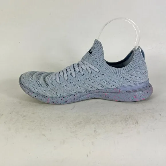 APL Techloom Wave Sneakers Women's 8 Blue Primeknit Lace Up Running Shoes 1220XC