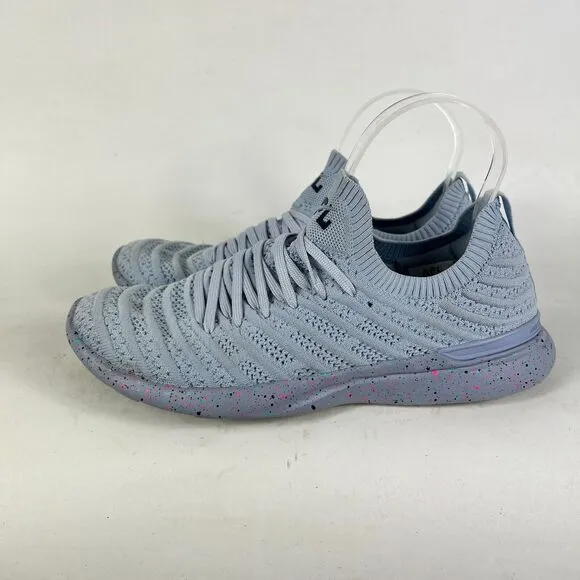 APL Techloom Wave Sneakers Women's 8 Blue Primeknit Lace Up Running Shoes 1220XC