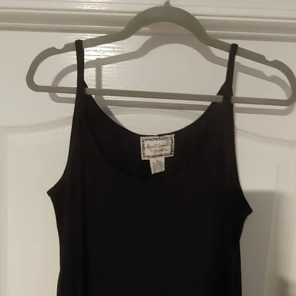 April Cornell Plain Black Maxi Stretch Dress M NWT Sleeveless Feminine