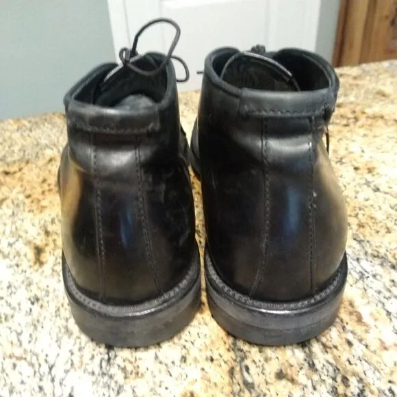 Aquatalia Carlos Chukka Ankle Boots Made in Italy Black Leather Men's 7.5