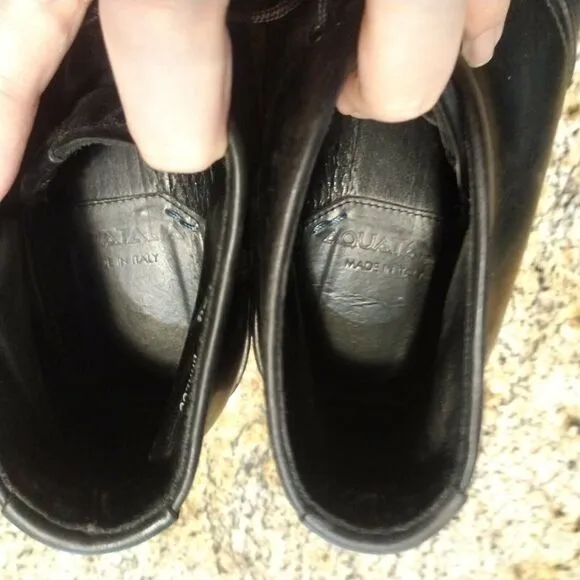 Aquatalia Carlos Chukka Ankle Boots Made in Italy Black Leather Men's 7.5