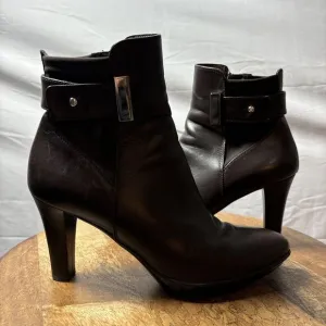 Aquatalia Womens Brown SZ 8 Vera Gomma Italian Lleather Ankle Booties Cushioned