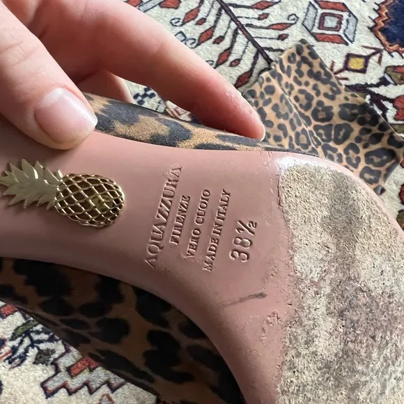 AQUAZZURAMontmartre 50 Leopard-print Suede Ankle Boots, size 38.5