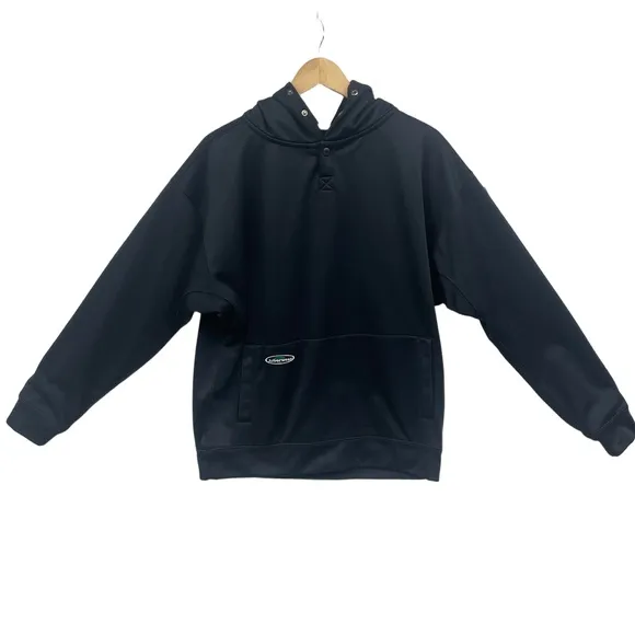 Arborwear Black Heavyweight Fleece Snap Front Hoodie Kangaroo Pocket  Small