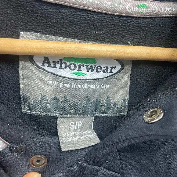 Arborwear Black Heavyweight Fleece Snap Front Hoodie Kangaroo Pocket  Small