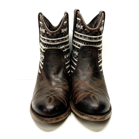 ARIAT Meadow Ankle Western Boots Aztec Coastal Cowgirl Leather Womens Sz 8