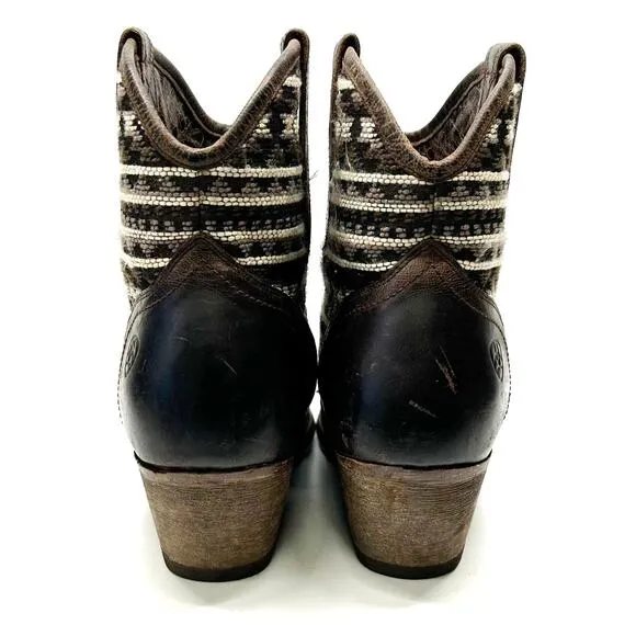 ARIAT Meadow Ankle Western Boots Aztec Coastal Cowgirl Leather Womens Sz 8