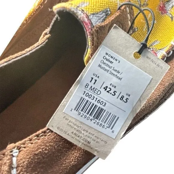 Ariat Women's Cruiser Shoes Size 11 Mustard Steerhead Print Slip On Casual