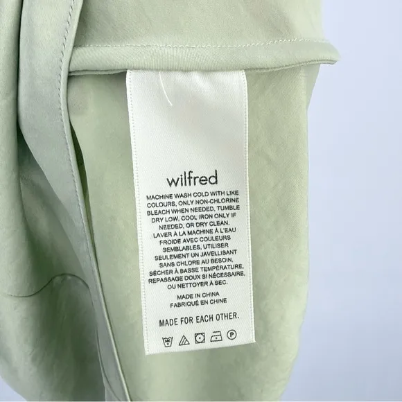 Aritzia Wilfred Only Slip Maxi Dress Silver Sage Green XS Silky Satin Minimalist