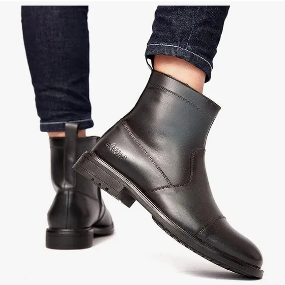 Arkbird Men's Chelsea Boots, Side Zip Leather Ankle Dress Boots Size 12