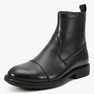 Arkbird Men's Chelsea Boots, Side Zip Leather Ankle Dress Boots Size 12